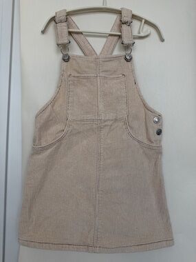 Zara Beige Corduroy Overall Dress
